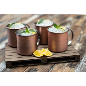 SET OF 4 MOSCOW MULE MUG - 450 ml, antique copper