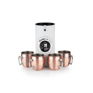 SET OF 4 MOSCOW MULE MUG "HAMMER BLOW EFFECT" - 500 ml, antique copper + gift box