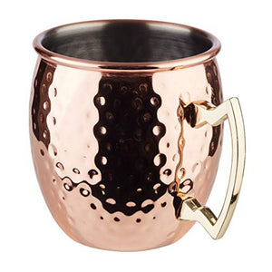 SET DE 2 GOBELETS MOSCOW MULE "EFFET MARTELÉ" - 500 ml, cuivre poli + boîte cadeau