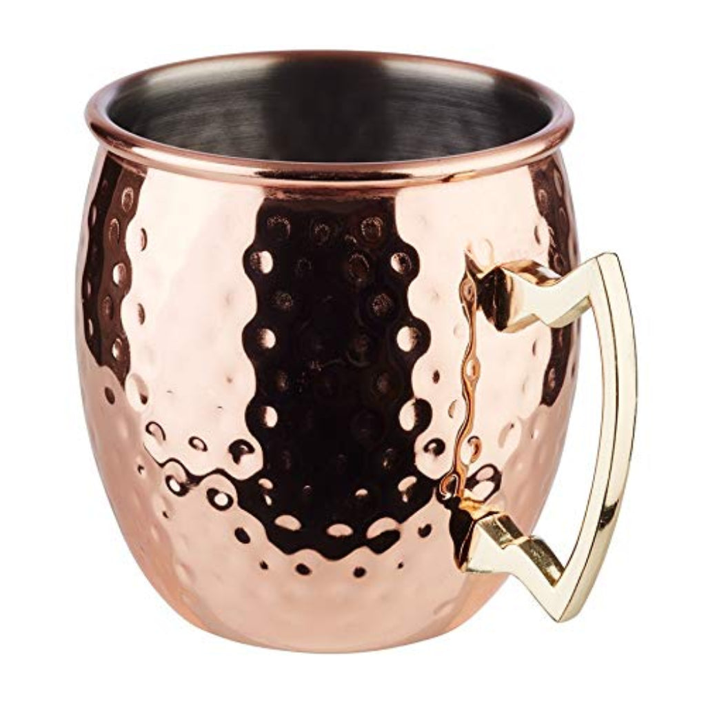 SET OF 4 MOSCOW MULE MUG "HAMMER BLOW EFFECT" - 500 ml, polished copper + gift box
