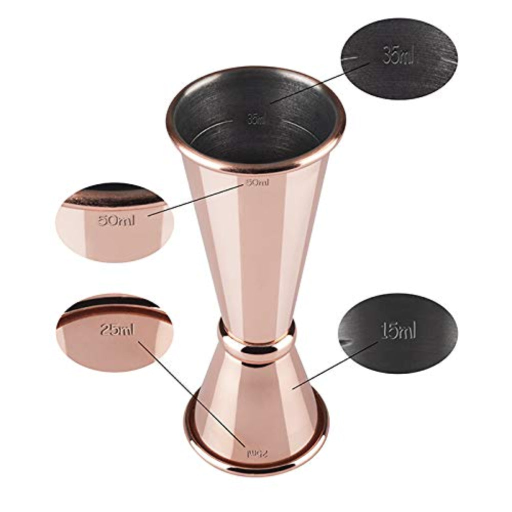 MOSCOW MULE COMPLETE SET - polished copper, 2 mugs, 1 jigger, 1 bar spoon, 1 citrus press