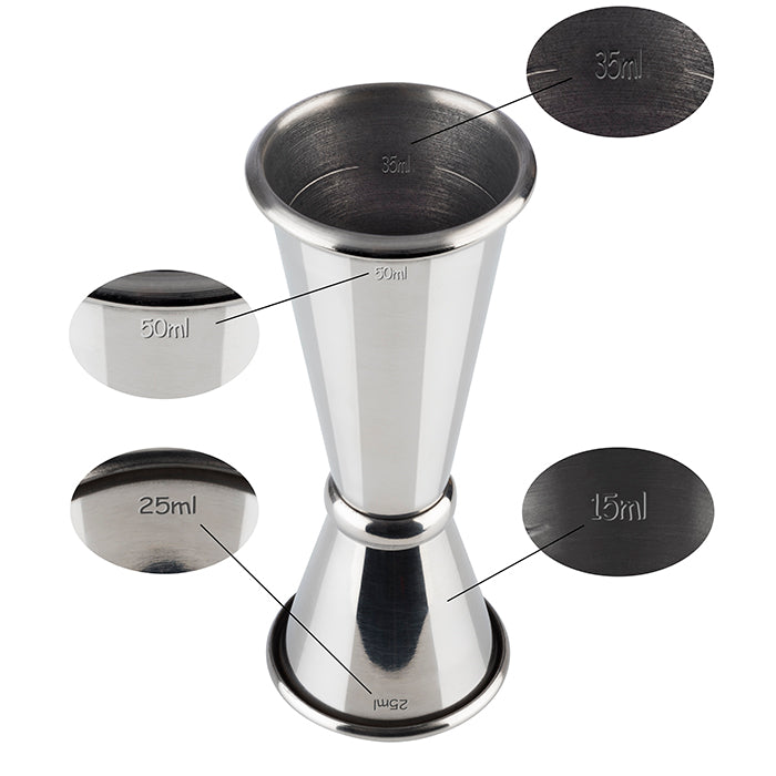 JIGGER - Bar measure, for cocktails, polished stainless steel