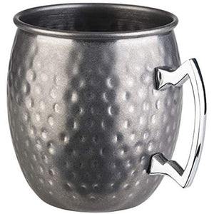 2ER SET COCKTAILBECHER MOSCOW MULE - 500 ml, Edelstahl Antik Gehämmert