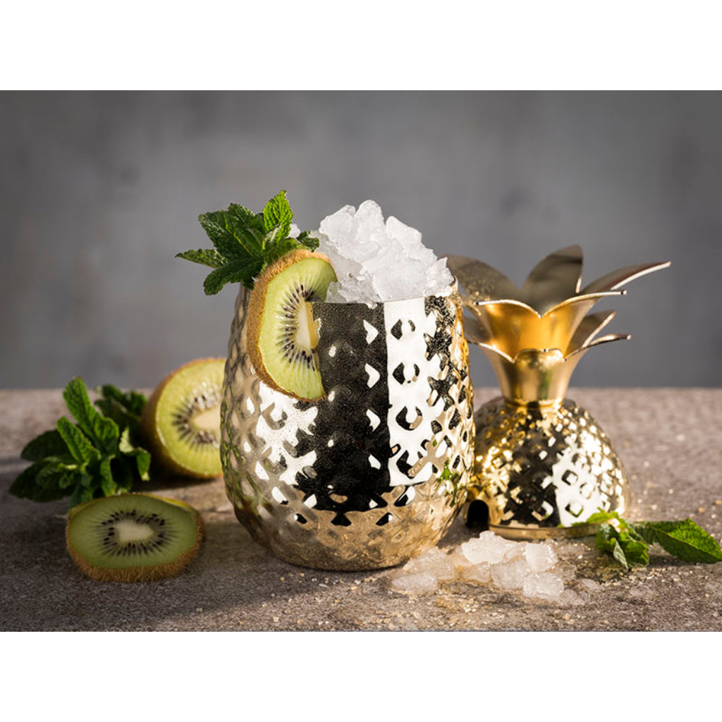 ANANAS COCKTAIL CUP - 500 ml, gold polished + gift box
