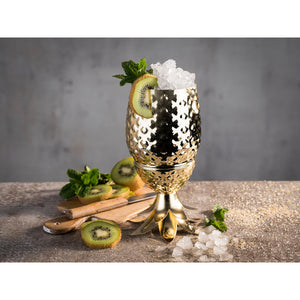 GOBELET COCKTAIL ANANAS - 500 ml, or poli + boîte cadeau