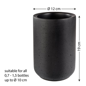 BOTTLE COOLER - champagne cooler, "CONCRETE", black