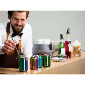 SET OF 4 COCKTAIL CANS - rainbow effect + gift box