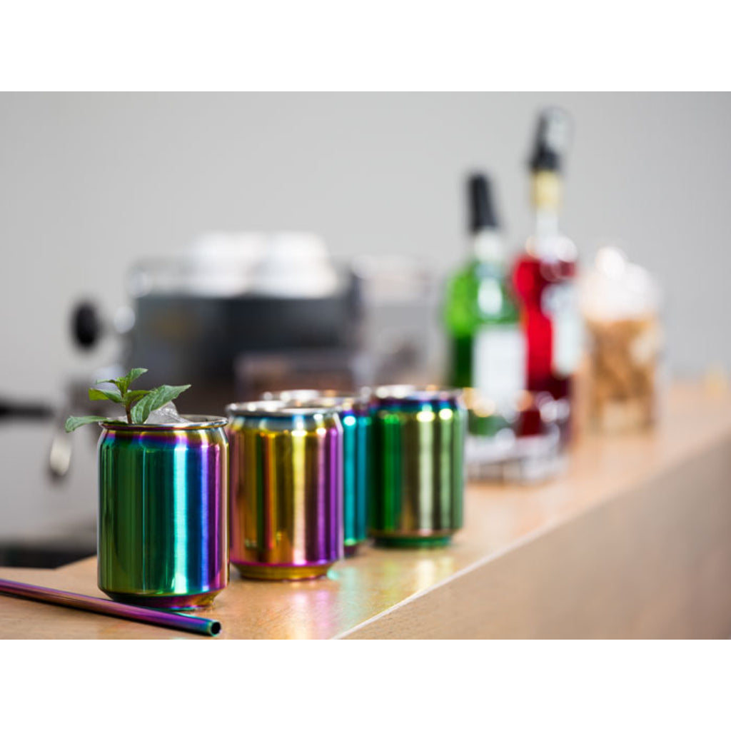 4ER SET COCKTAIL CAN BECHER - Regenbogenlook