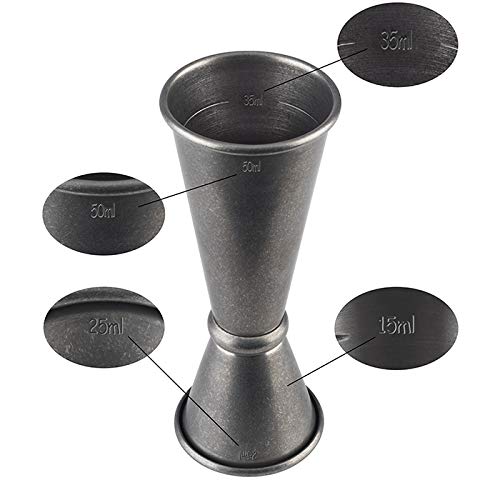 JIGGER - mesure da bar, pour cocktails, acier inox antique