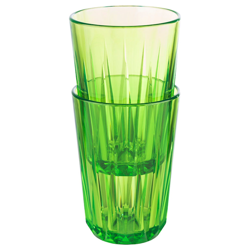 SET DE 6 BOUCHES EN PLASTIQUE TRITAN - verres à boire, vert