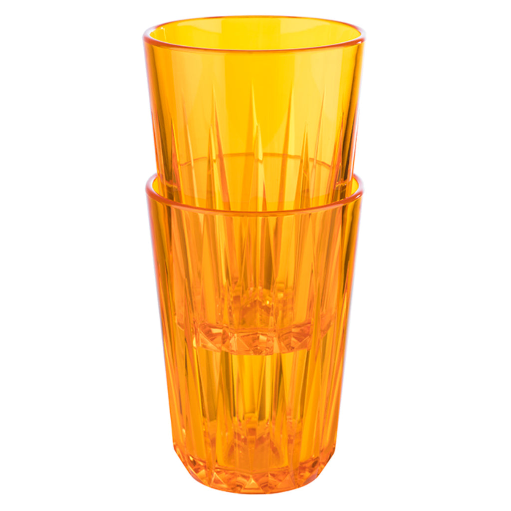 SET OF 6 TRITAN PLASTIC CUP - drinking glasses, orange