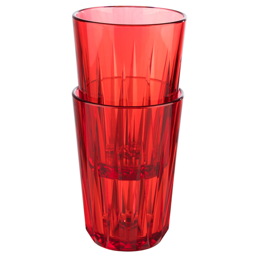 SET DE 6 BOUCHES EN PLASTIQUE TRITAN - verres à boire, rouge