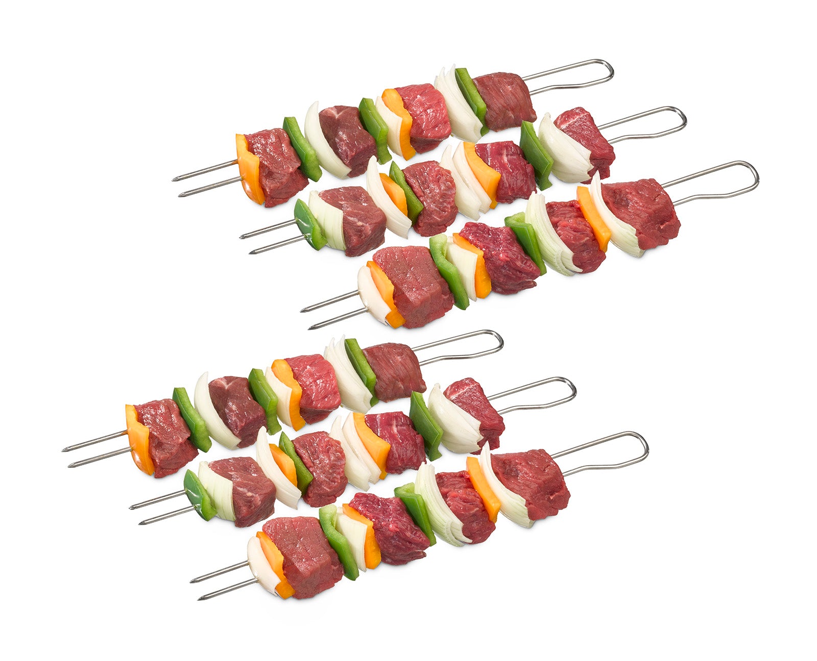 Doppelgrillspieße 6er Set - Edelstahl, 29 cm Länge